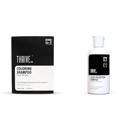 Damage-Free Hair Color Kit With 5-MIN COLORING SHAMPOO(Dark Brown) + COLOR PROTECTION SHAMPOO | 100% Grey Coverage |Prevents Color Fading & Repairs Damage