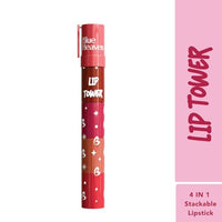 Blue Heaven Get Matte Lip Tower 4-in-1 Stackable Lipstick Combo Set | Moisturizing & Lightweight | Smooth Matte Finish |Intense Color Payoff| Easy to Carry, 6gm
