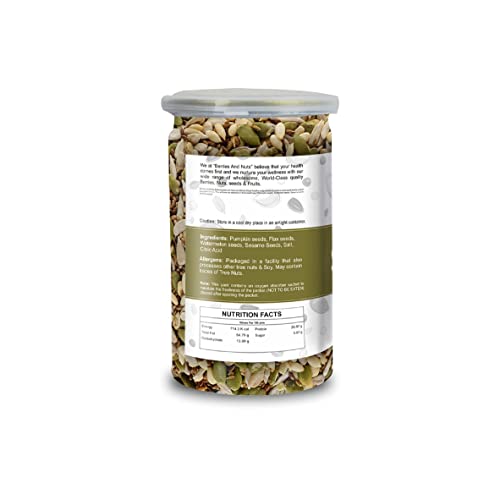 Berries And Nuts Premium Roasted Seeds Mix 200 Grams & Salted Seeds Mix 200 Grams Combo | 400 Grams