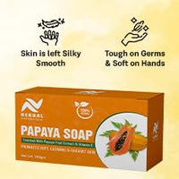 AV Herbal International Organic Papaya Face and Body Soap | Natural Papaya Herbal Soap for Glowing & Clear Skin ? Skin Brightening & Nourishing Bar (Pack Of 5)