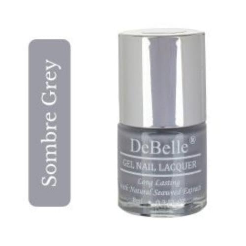 DeBelle Gel Grey Nail Polish-Grey (Sombre Grey) 8ml Enriched With Natural Seaweed Extract, Cruelty Free, Toxic Free (Glossy Finish).