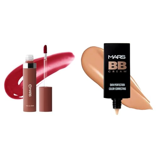 MARS Drip Lip Mist for Women (4.5 ml) (03-Rosewood Drip) BB Cream Lightweight Foundation | Blendable BB Cream for Women | Colour Correction for All Skin Types (30 ml) (Biscuit)