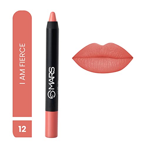 MARS Matte Liquid Lip Color | Long Lasting | Non-Transfer & Waterproof Lipstick for Women (4.5 ml) (21-Red Luck) Long Lasting Crayon Lipstick up to 12 Hours Stay (3.5 gm) (12-I Am Fierce)