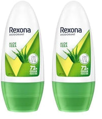 Rexona Aloe Vera Underarm Roll On Deodorant For Women, Antiperspirant, Removes Odour, Keeps Skin Fresh & Clean, Alcohol Free, Skin Friendly, 50 ml (Pack of 2)