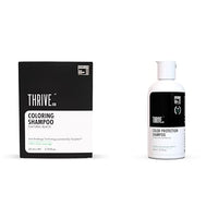 ThriveCo Damage-Free Hair Color Kit With 5-MIN COLORING SHAMPOO(Natural Black) + COLOR PROTECTION SHAMPOO (250ml) | 100% Grey Coverage |Prevents Color Fading & & Repairs Damage
