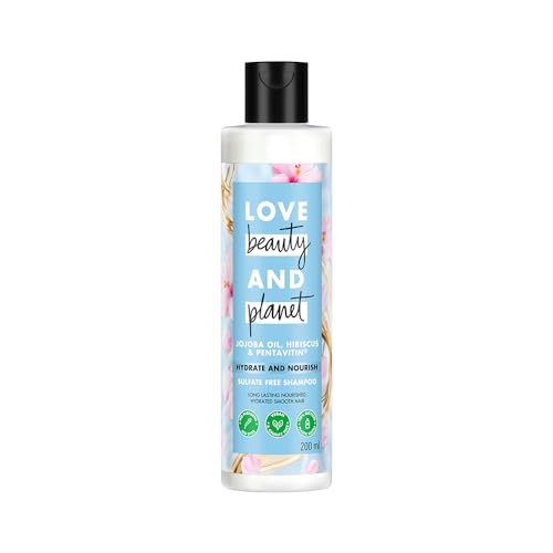 Love Beauty And Planet Jojoba oil, Hibiscus & Pentavitin Hydrate & Nourish Sulfate Free Shampoo 200ml