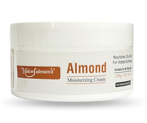 Hakim Suleman's Almond Moisturizing Cream – Ultra-Hydrating, Nourishment for Soft & Radiant Skin, Suitable for All Skin Types - 150 g