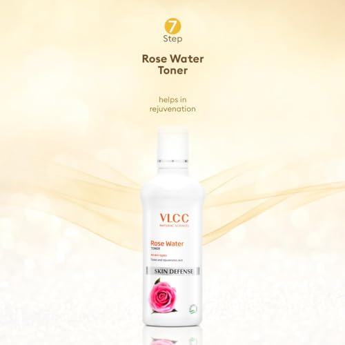 VLCC Gold Facial Kit with FREE Rose Water Toner - 300g + 100ml | 24K Colloidal Gold And Aloe Vera At Home Facial Kit | Bright & Radiant Complexion, Skin Cell Regeneration | Instant Glow Facial.