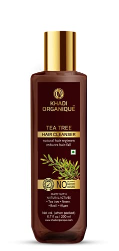 Khadi Organique Tea Tree Hair Cleanser/Shampoo for Anti Dandruff (SLS & PARABEN FREE) 200 ML
