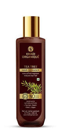 Khadi Organique Tea Tree Hair Cleanser/Shampoo for Anti Dandruff (SLS & PARABEN FREE) 200 ML