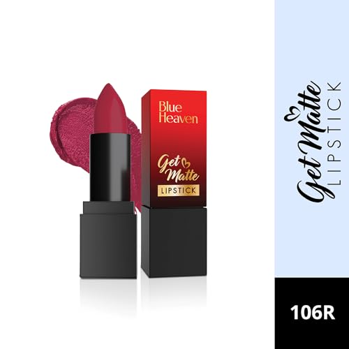 Blue Heaven Get Matte Lipstick | Soft Matte Finish and Lightweight Formula | Intense Pigment | Long-Lasting Lipsticks For Women | 106 | 4GM