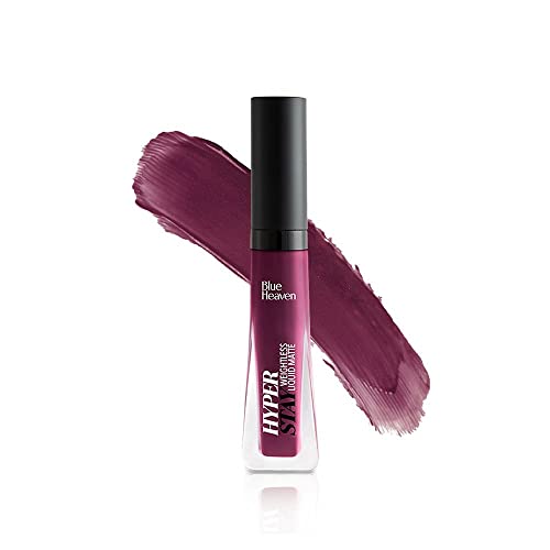 Blue Heaven Hyper Stay Weightless Liquid Matte Lipstick | Long-lasting & Smudge Proof | Non-Transfer Matte Lipstick for Women| Imperial Purple-22 | 6ml