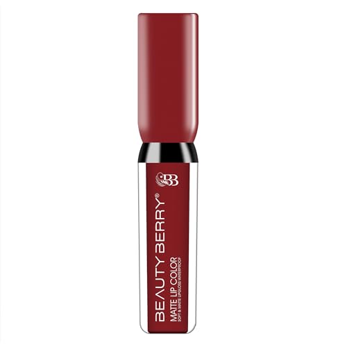 Beauty Berry Soft & Matte Waterproof Lip Color Liquid Lipstick - Rich Pigment, Long Lasting, Non-Transfer With Vitamin E (Merlot-06, 1)