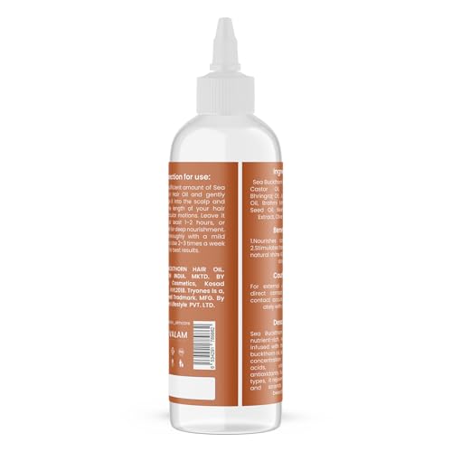 TryOnes Sea Buckthorn Hair Oil | With Bhringraj, Brahmi & Castor Oil | Nourishes Scalp, Stimulates Hair Growth & Adds Shine – 100ml