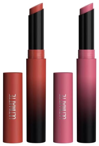 Maybelline New York Lipstick, Color Sensational Ultimattes, 599 More Mauve, 1.7 g & Maybelline New York Lipstick, Color Sensational Ultimattes, 899 More Rust, 1.7 g