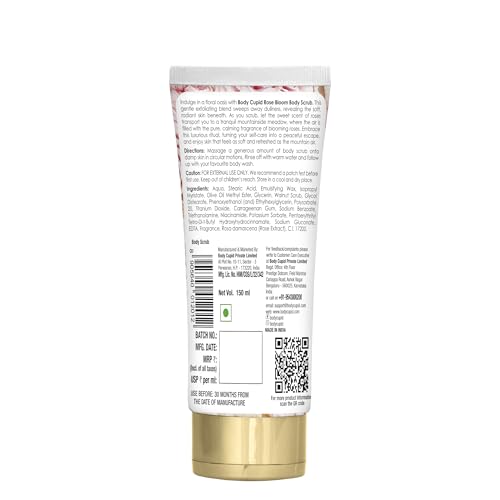 Body Cupid Rose Bloom Body Scrub | Gentle Exfoliation for Soft & Radiant Skin | Infused with Himalayan Rose Fragrance | 150ml