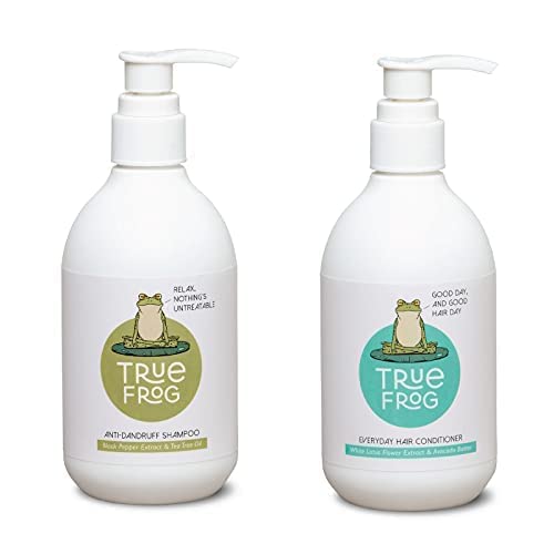 TRue FRoG Anti Dandruff Shampoo and Everyday Hair Conditioner To Reduce Dandruff Flakes, Nourish and Smoothen Hair for Dry and Frizzy Hair, Sulphate and Paraben Free - Combo Pack of 2-500ML