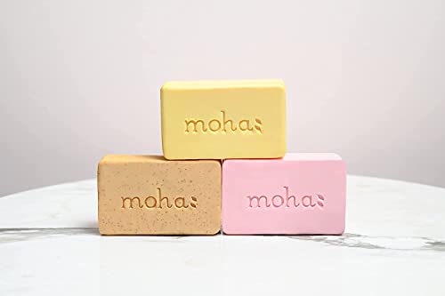 moha: Rose and Almond Bath Soap Unisex Bathing Bar with the benefits of Rose oil Pomegranate extract Almond oil wheat germ oil for soft, nourished and youthful skin - 100gm (Pack of 3)