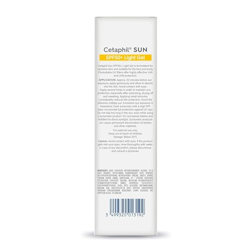 Cetaphil Combination Skin Sun Spf 50 Sunscreen, Very High Protection Light Gel, Water Resistant, Vitamin E, 50 Ml, Pack Of 4