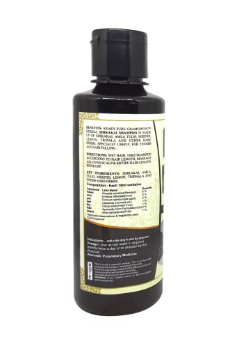 Khadi Pure Herbal Shikakai Shampoo/Hair Cleanser, 210 ml,Black,KPSHKAISHX1