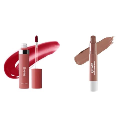 MARS Drip Lip Mist for Women (4.5 ml) (07-Pomelo Drip) Reapplication Matte Super Stay Lipstick | Up to 12 Hours Long Lasting | Smudge Proof and Waterproof Lipstick for Women (2.6 gm) (11-QUEEN)