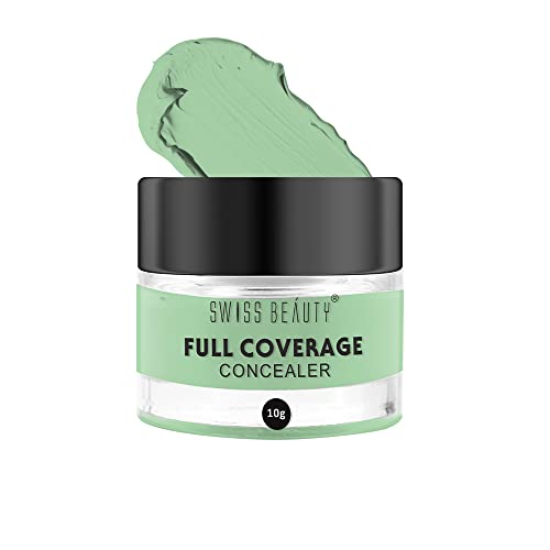Swiss Beauty Full Coverage Concealer, Shade- Green Corrector, 10gm