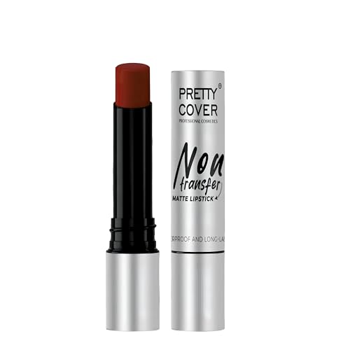 PRETTY COVER Non-Transfer Matte Lipstick | Long-Lasting, Smudge-Proof & Waterproof | Intense Color Payoff with Lightweight Formula for All-Day Wear (APRICOT)