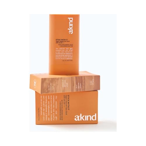 Akind Stick With It Super Smooth Sun Stick SPF 50 PA+++ | Lightweight + Twist Up Sunscreen + UVA/UVB Protection + No White Cast | For All Skin Types | Skin Barrier Defence range | Hyaluronic acid, Macadamia Butter, Vitamin E, Argan Oil