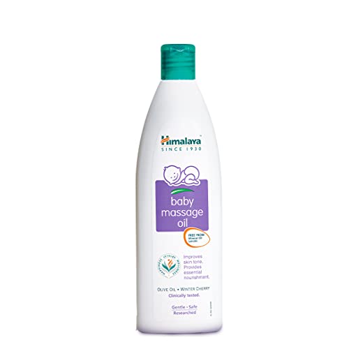 Himalaya Baby Massage Oil-200ml| Aloe Vera, Olive Oil, Vetiver, Country Mallow, Winter Cherry| Helps maintain skin’s moisture balance|Clinically tested|No Mineral Oil|No Lanolin