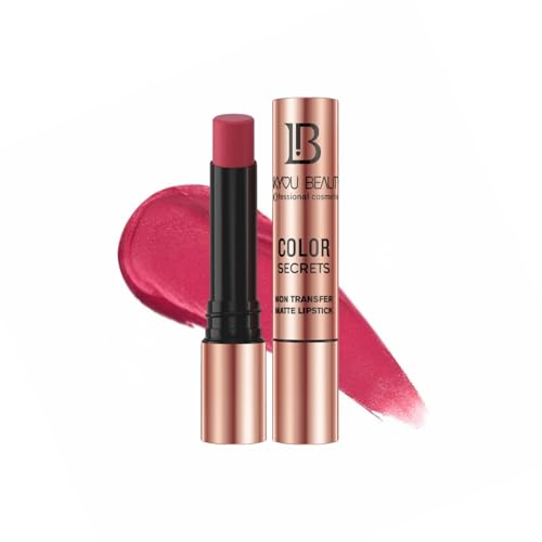 Lakyou Beauty Color Secrets | Non-Transfer Matte Lipstick | Bold Red | Long Lasting Wear | 4g | (B12(Sexy Red))