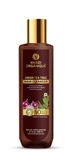 Khadi Organique Onion Tea Tree Hair Cleanser/Shampoo - SLS And Paraben Free-200 ml