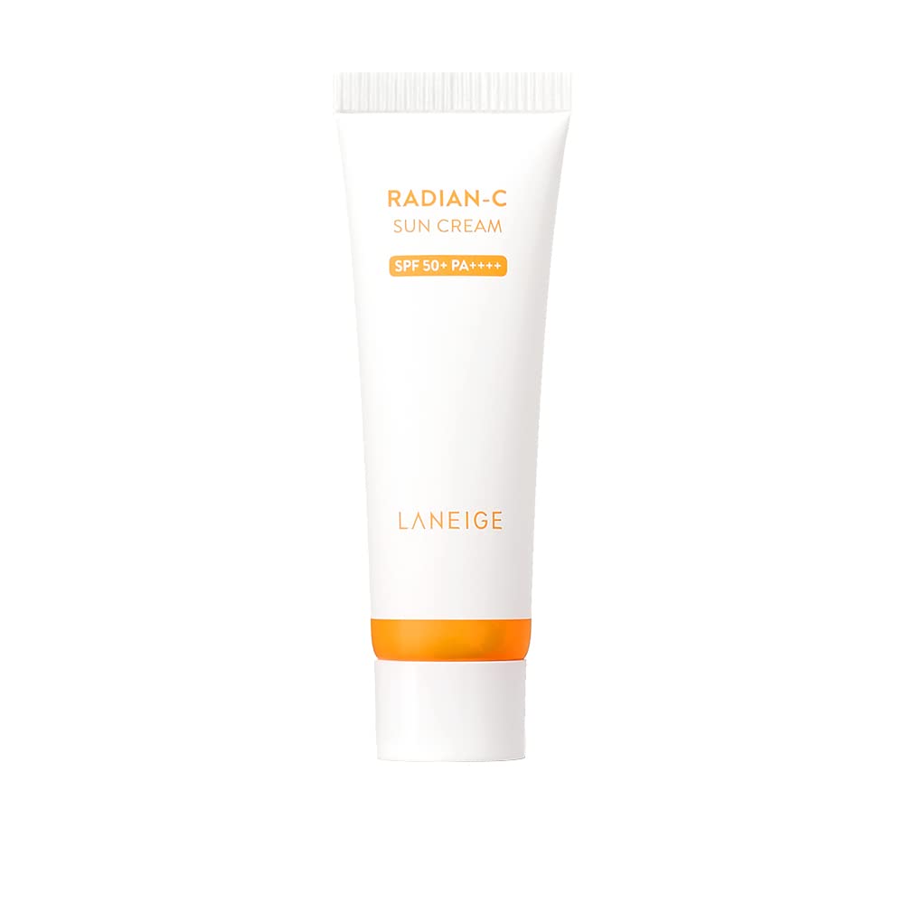 LANEIGE Radian-C SunCream SPF 50+ | Broad Spectrum UV PA++++ | Vitamin C Brightening Sunscreen | Light & Non-Greasy | No White Cast | Water Resistant | Suitable for All Skin | For Men & Women | 50ml