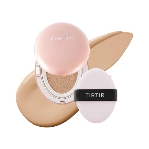 TIRTIR Mask All-Cover Cushion Foundation, Full coverage, Skin fit, Satin Glow Finish, Korean Cushion Foundation #24N LATTE, 4.5g