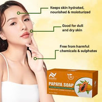 AV Herbal International Organic Papaya Face and Body Soap | Natural Papaya Herbal Soap for Glowing & Clear Skin ? Skin Brightening & Nourishing Bar (Pack Of 2)