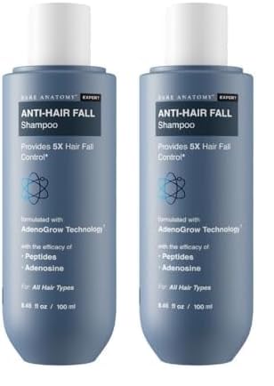 Bare Anatomy Anti Hair Fall Shampoo | 5x Hair Fall Control & Growth | Contains Biotin Adenosine, & Peptides | For All Hair Types | For Women & Men | 100ml (Pack of 2)