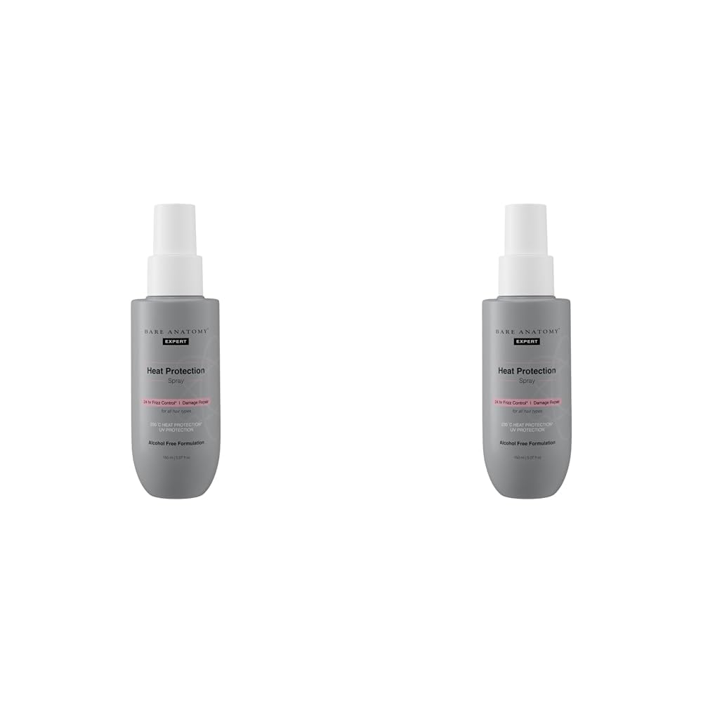 Bare Anatomy Heat Protection Spray Serum| Controls Frizz for up to 24 Hrs | Vitamin E, Pea Protein & Veg Keratin Enriched | Paraben Free | For Women & Men | Vegan |230 °C Heat Protection 150 ml