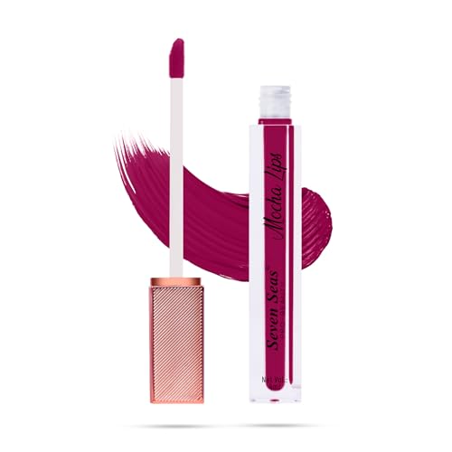 Seven Seas Mocha Lips Matte Liquid Lipstick | Non-Transfer Liquid Lipstick | 12 Hours Long Lasting | Highly Pigmented | Intense Color Payoff | Smudgeproof Liquid Lipstick for Women (204, 4ml)