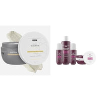 Bare Anatomy Scalp Scrub with Natural AHAs, Coconut & Sugar For Women & Men | 250g Curl Defining Shampoo + Hair Mask + Leave-In Conditioner + Gel 250ml + 250g + 140ml + 140ml