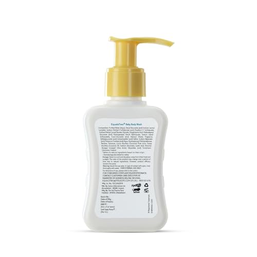 EQUALSTWO Baby Body Wash & Shampoo, 100ml, Tear-free & Soap-free, Head to Toe Baby Wash for Bath, Hypoallergenic & Dermatologically Tested, pH 5.5, Gentle Hydration for All Skin Types, Pack 1
