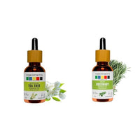 Organix Mantra Tea Tree & Rosemary Essential Oils – 100% Pure, Natural & Steam Distilled Oils for Hair, Skin, Nails & DIY Care – 2 x 15ml
