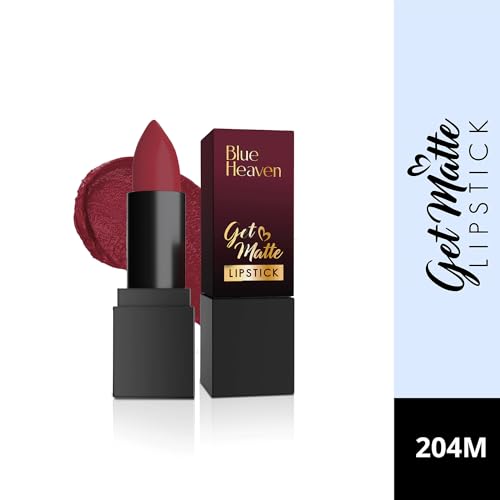 Blue Heaven Get Matte Lipstick | Soft Matte Finish and Lightweight Formula | Intense Pigment | Long-Lasting Lipsticks For Women | 204 | 4GM