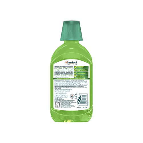 Himalaya Active Fresh Saunf Mouthwash 215ml -No Alcohol- Removes 99.9% Germs,12hr Germ Protection (Pack of 2)