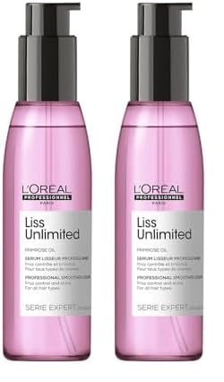 L'Oréal Professionnel Liss Unlimited Leave-In Hair Serum for Frizzy & Unruly Hair - 125ml | Intensive Smoothing Serum for Frizz-Control | Enriched with Primrose Oil | Increases Softness & Shine