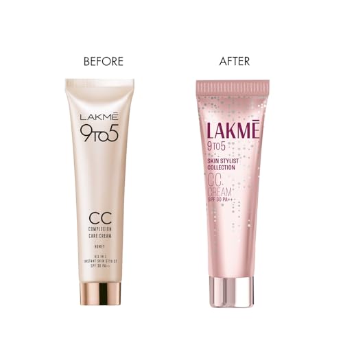 Lakmé 9 To 5 Complexion Care Face Cc Cream, Light, Natural Honey, Spf 30, Conceals Dark Spots & Blemishes, All Skin Type - 30 G (Pack of 2)