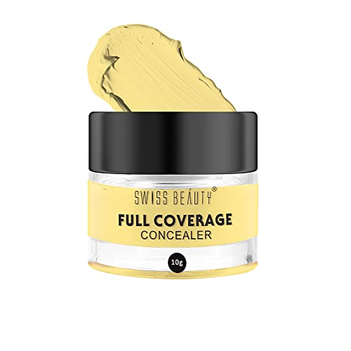 SWISS BEAUTY Full Coverage Matte Creamy Concealer For Combination Skin, Face Makeup, Yellow Corrector, 15Gm, Pack Of 1