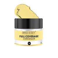 SWISS BEAUTY Full Coverage Matte Creamy Concealer For Combination Skin, Face Makeup, Yellow Corrector, 15Gm, Pack Of 1