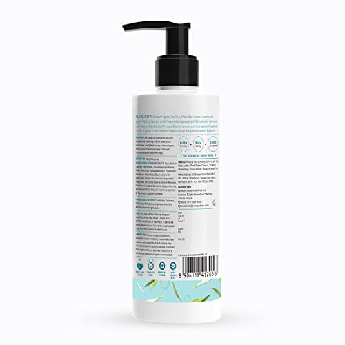 Plum Tea Tree Dandruff Control Shampoo I With Tea Tree Oil,Propanediol Caprylate&Willow Bark Extracts I For All Hair Types Dandruff Control|Sulphate Free|Paraben- Free I 100% Vegan|250 Ml,2 Count
