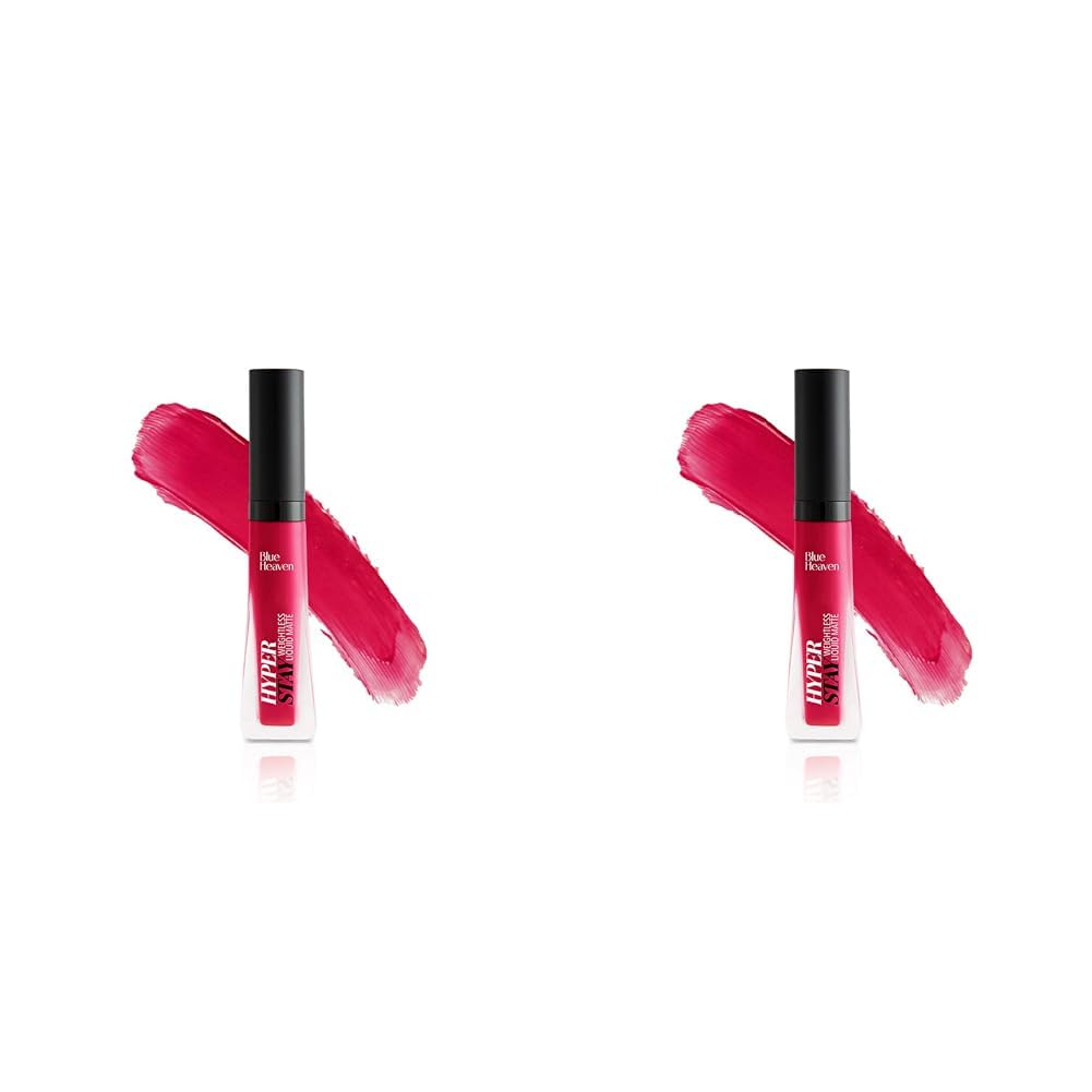 Blue Heaven Hyperstay Liquid Matte Lip Colour Blush Red (Pack of 2)