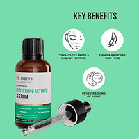 Dr. Sheth's Rosehip & Retinol Serum with Rosehip Oil Extract and 0.3% Retinol | Retinol serum for face | Anti Ageing, Reduces fine lines & wrinkles | For Men & Women | For All Skin Types |30ml