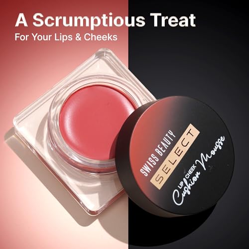 Swiss Beauty Select Lip And Cheek Cushion Creamy Mousse with Vitamin E | 12 Hours Stay | Shade- Elevate Pink, 4.5gm |